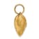 14k Yellow Gold Polished and Hammered 3D Heart Pendant