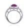 Cushion Cut Lab Created Purple Sapphire and White Topaz Accents Sterling
Silver Ring, 9.59ctw