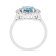 Blue Topaz with Moissanite Accents Sterling Silver Halo Ring