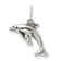 Sterling Silver Antiqued Dolphin with Baby Charm
