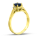 0.45cttw Sapphire and Diamond Ring set in 14k Yellow Gold