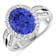 3.82 ctw Oval Violet Tanzanite and Diamond 14K White Gold Split Shank
Halo Ring