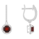 6mm Round Garnet 1/3 ctw Diamond Rhodium Over Sterling Silver Halo
Dangle Earrings