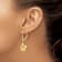 14k Yellow Gold Satin and Diamond-Cut Plumeria Dangle Earrings