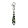 Rhodium Over Sterling Silver CZ and Enameled Christmas Tree Charm