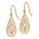 14k Two-tone Diamond-Cut Filigree Teardrop Wire Earrings