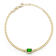 Sterling Statements 14K Yellow Gold Over Sterling Silver Green CZ Curb
Chain Bracelet
