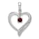 Rhodium Over 14k White Gold Garnet and Diamond Heart Pendant
