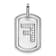Rhodium Over 14k White Gold Diamond Initial F Dog Tag Charm