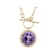 Amethyst Round Figaro Pendant Necklace In 18K Gold Over Sterling Silver 4.76ct