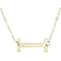 Sideways Initial I Necklace In Solid 14K Yellow Gold 18 Inch