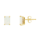 6x4mm Emerald Cut Opal 14k Yellow Gold Stud Earrings