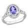 Tanzanite and Diamond 10K White Gold Ring 1.00ctw