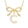 Initial C Bow CZ Necklace In 14K Gold Over Sterling Silver 0.23ctw