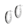 Sterling Silver Black Enamel Round Hoop Earrings