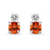 Peach Orange Lab Created Padparadscha Sapphire and Moissanite Rhodium
Over Sterling Silver Earrings