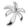 Rhodium Over Sterling Silver Lab Created Blue Opal Palm Tree Slide