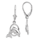 Rhodium Over Sterling Silver Dolphin in Hoop Leverback Earrings