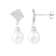 7½-8mm White Cultured Freshwater Pearl and Cubic Zirconia Rhodium Over
Sterling Silver Earrings