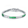 Emerald Color CZ And White CZ Tennis Bracelet In Sterling Silver