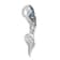 Rhodium Over Sterling Silver Polished Crystal Mermaid Tail Chain Slide