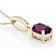 Grape Garnet And White Diamond Pendant Necklace In Solid 10K Yellow Gold 1.22ctw