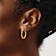 14k Yellow Gold Textured 13/16" Twisted Hoop Earrings
