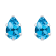 6x4mm Pear Shape Blue Topaz Rhodium Over 10k White Gold Stud Earrings