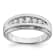 Rhodium Over 10K White Gold Lab Grown Diamond, SI1/SI2, G H I, Men's Ring