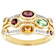 Multi-Garnet And White Zircon Ring In 18K Gold Over Sterling Silver 1.18ctw