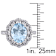 Aquamarine and Diamond 14K White Gold Halo Ring 3.51ctw