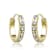Mini CZ Huggie Earrings In 14K Gold Over Brass