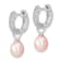 Rhodium Over Sterling Silver  7-8mm White/Pink FWC Pearl Cubic Zirconia
Changeable Earring