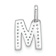 14K White Gold Diamond Letter M Initial Pendant