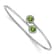 Rhodium Over 14k White Gold Peridot and Diamond Flexible Bangle