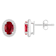 7x5mm Oval Created Ruby And Created White Sapphire 10k White Gold Halo
Stud Earrings