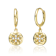 CZ Star Medallion Dangle Earrings In 14K Gold Over Brass