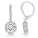 CZ Halo Drop Earrings In Sterling Silver