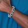Titanium Polished with Blue Carbon Fiber Inlay & Rubber Bracelet