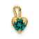 14K Yellow Gold Emerald Simulant Birthstone Heart Charm