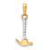 14K Two-tone Gold Diamond-Cut 3D Hammer Pendant