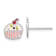 Rhodium Over Sterling Silver Enamel Cupcake Children's Post Earrings