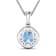 1.48ctw 14K White Gold Aquamarine and White Diamond Pendant with 18 inch
Cable Chain