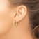14k Yellow Gold Polished and Textured 13/16" Hoop Earrings