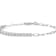 Sterling Statements Rhodium Over Sterling Silver CZ Tennis X Paperclip Bracelet