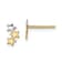 14k Yellow Gold and Rhodium Over 14k Yellow Gold Children's 3-Star Stud Earrings