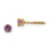 14k Yellow Gold Children's 3mm Amethyst Simulant Stud Earrings