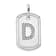 Rhodium Over 14k White Gold Diamond Initial D Dog Tag Charm