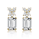 Baguette CZ Cluster Drop Earrings In 14K Gold Over Brass