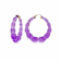 14K Yellow Gold Over Sterling Silver Bamboo Acrylic Hoops in Grape